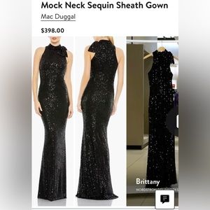 Ieena for Mac Duggal  Mock Neck Sequin Sheath Gown
Mac Duggal